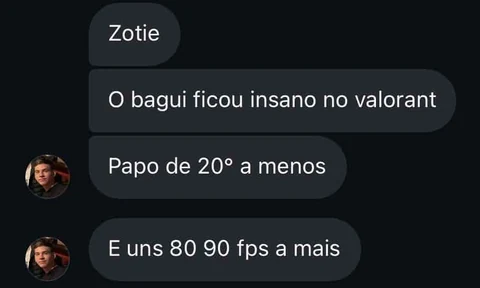 Cliente relata menor temperatura e mais FPS no Valorant