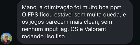 Feedback sobre FPS estável e menos input lag